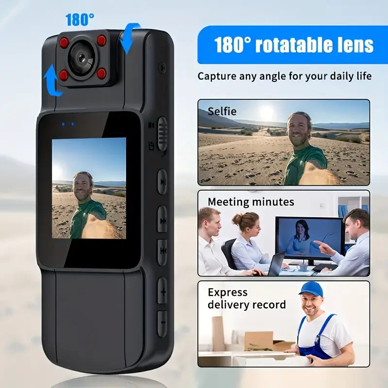 1080p HD Mini DV Camera with Display Screen, Live Preview,USB Charging.