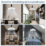 Ceiling Fan With Light, 3 Speed LED Dimming 3 Colors 8 Invisible Bladeless Flush Mount Fan Light