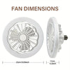 Ceiling Fan With Light, 3 Speed LED Dimming 3 Colors 8 Invisible Bladeless Flush Mount Fan Light