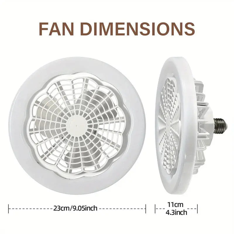 Ceiling Fan With Light, 3 Speed LED Dimming 3 Colors 8 Invisible Bladeless Flush Mount Fan Light