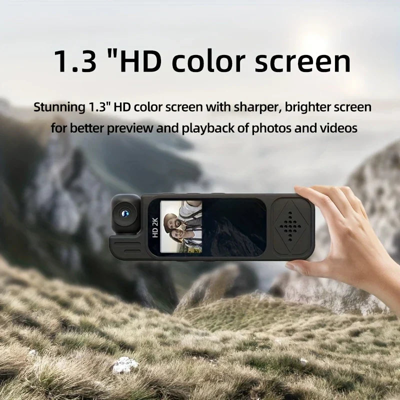 Wearable Portable Body Camera with Infrared Night Vision, Motion Detection, 180° Lens Adjustment,