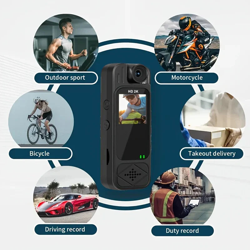 Wearable Portable Body Camera with Infrared Night Vision, Motion Detection, 180° Lens Adjustment,