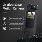 Wearable Portable Body Camera with Infrared Night Vision, Motion Detection, 180° Lens Adjustment,