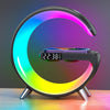 2023 New Wireless Charger Atmosphere Night Light Multi Function Bluetooth Table Lamp Speaker Alarm Clock App Control RGB Desk