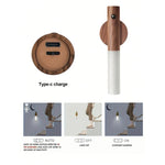 Motion Sensor Night Light, Magnetic Wall Lamp, USB Rechargeable LED Stick Light, Wireless Staircase Indoor Wooden Wall Closet Light for Hallway