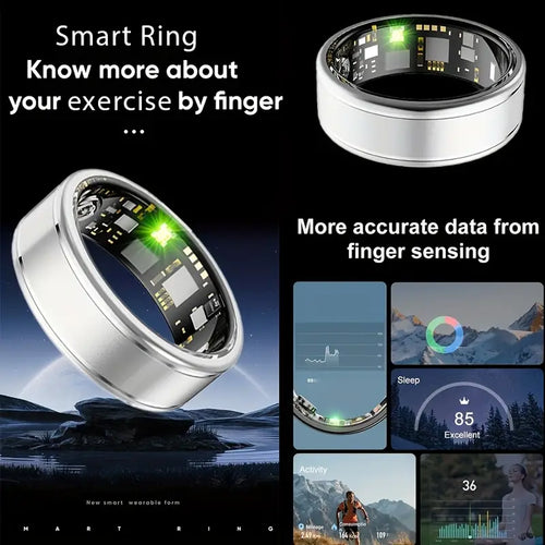 Smart ring, step and calorie counting, climbing, record exercise time, exercise distance, smart photo