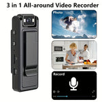 1080P Full HD Wearable Action Camera - Portable Video Recorder with 1200mAh Lithium Polymer Battery, USB Dual Charging, Clip Design, One-Click Audio & Video Recording, Night Vision, No SD Card Included
